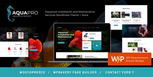 AquaPro | Aquarium Installation and Maintanance Services WordPress Theme + Store