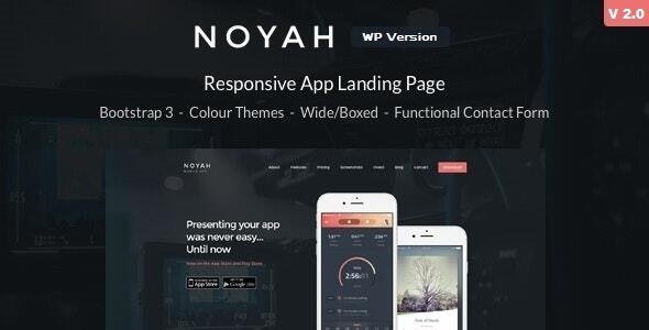Noyah – App Landing WordPress Theme