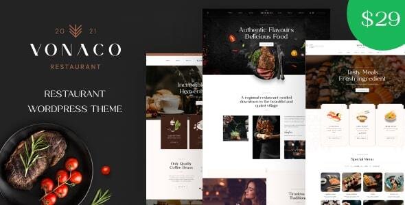 Vonaco – Restaurant & Coffee Shop WordPress Theme