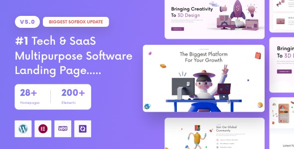Sofbox v5.0 – Tech & SaaS Multipurpose Software Landing Page