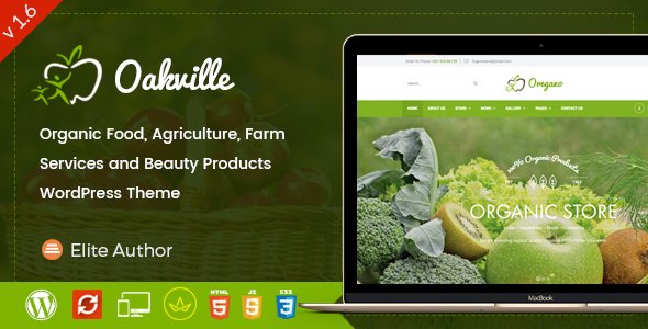 Oakville – Organic Food and Beauty Products WP Theme