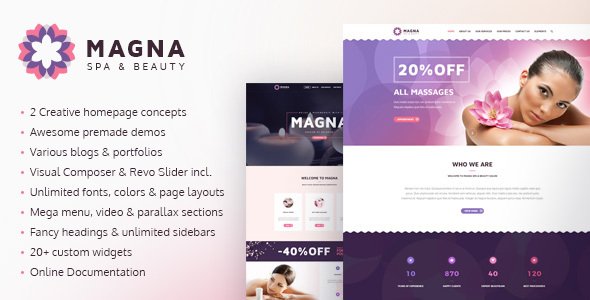 Magna – Spa & Beauty Salon WordPress Theme