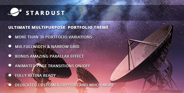 Stardust – Multi-Purpose Portfolio WordPress Theme