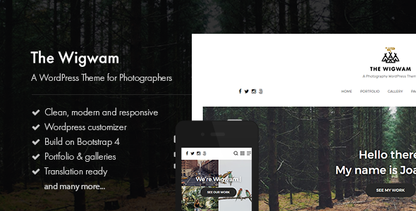 The Wigwam – A Responsive Photography WordPress Theme
