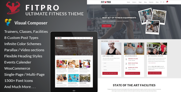 FitPro – Events Fitness Gym Sports WordPress Theme