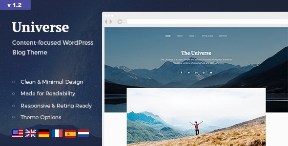 Universe – Clean & Minimal WordPress Blog Theme
