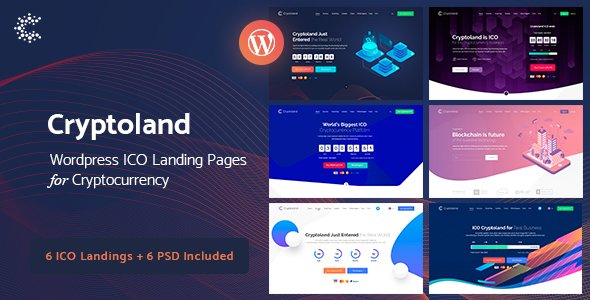 Crypto-land – Crypto Currency Landing Page WordPress Theme