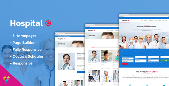 Hospital Medical Doctor WordPress Theme – Hospital+