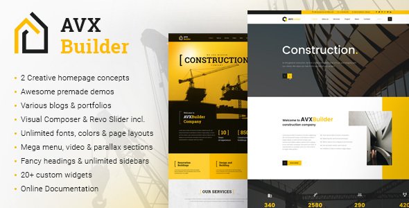 AVXBuilder – Construction Business WordPress Theme