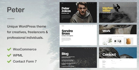 Peter – A Unique Portfolio Theme for Creatives, Freelancers & Professional Individuals