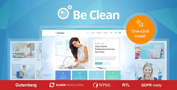 Be Clean – Cleaning Company, Maid Service & Laundry WordPress Theme