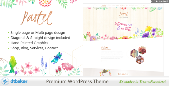 Pastel Floral Art WordPress Blog & Shop