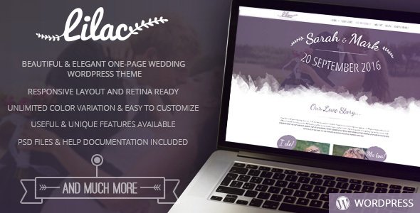 Lilac – One-page Wedding WordPress Theme