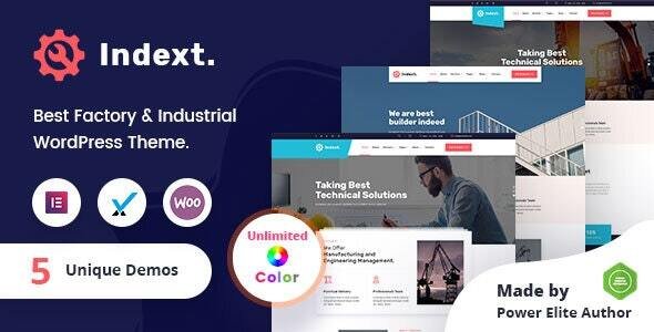 Indext – Industrial Business WordPress Theme + RTL