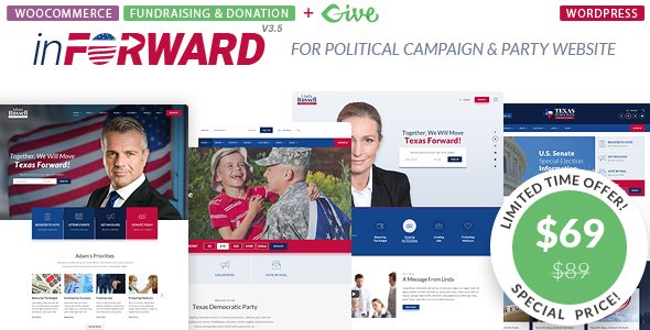 inForward – Political Campaign and Party WordPress Theme