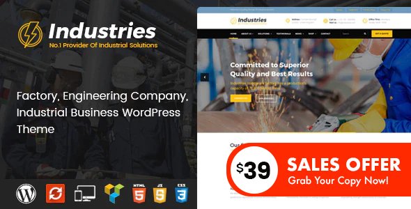 Industries – Factory and Industrial Business WordPress Theme