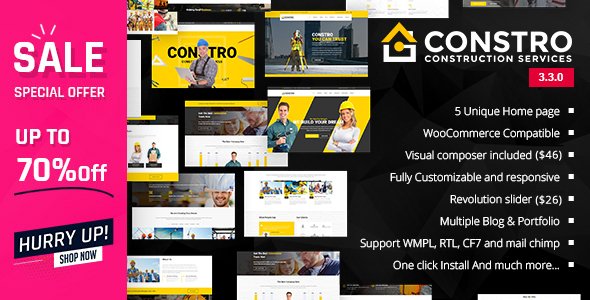 Constro – Construction Business WordPress Theme