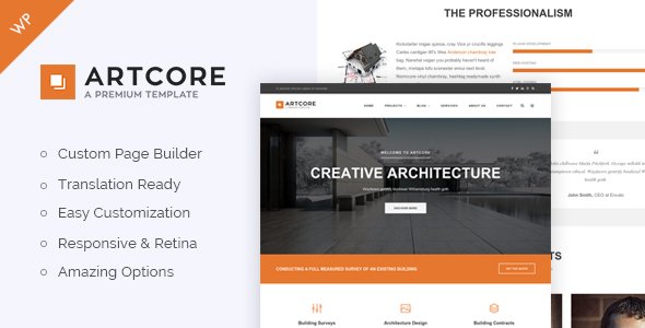 Artcore – Building Architecture WordPress Theme