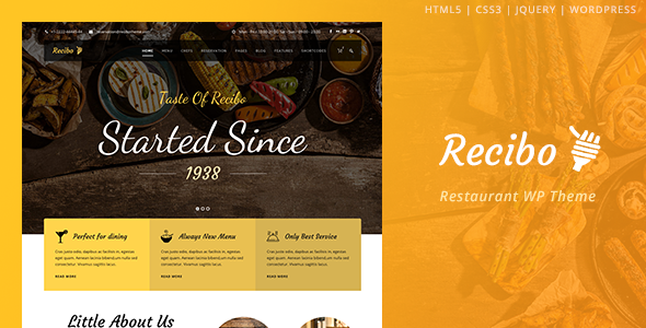 Recibo – Restaurant WordPress