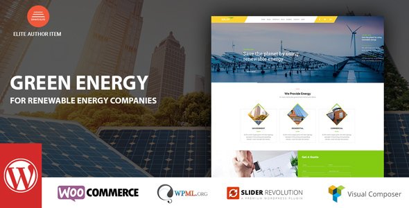 Green Energy – For Renewable Company WordPress Theme