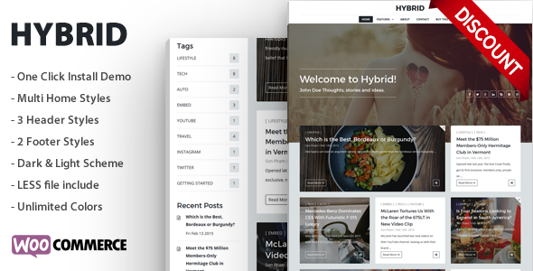 Hybrid – Clean & Modern WordPress Blog Theme