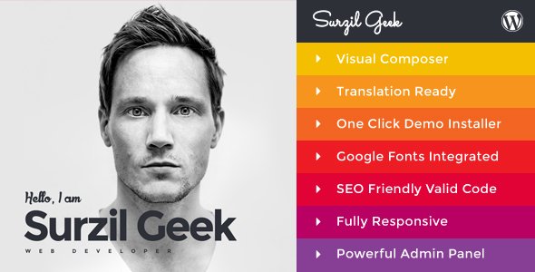 Geek – Personal Resume & Portfolio WordPress Theme