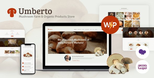 Umberto – Mushroom Farm & Organic Products Store WordPress Theme