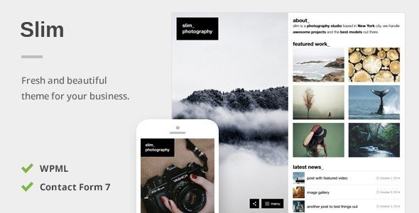 Slim – A Fresh Photography WordPress Theme