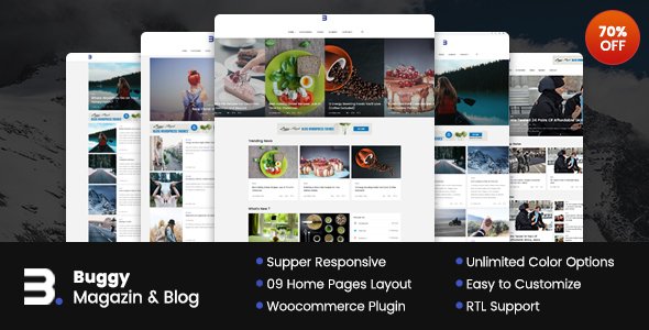 Buggy – Magazine & Blog WordPress Themes
