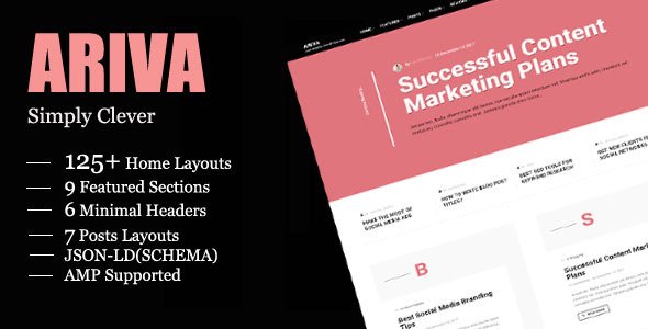 Ariva – Simple Text-Based WordPress Blog Theme