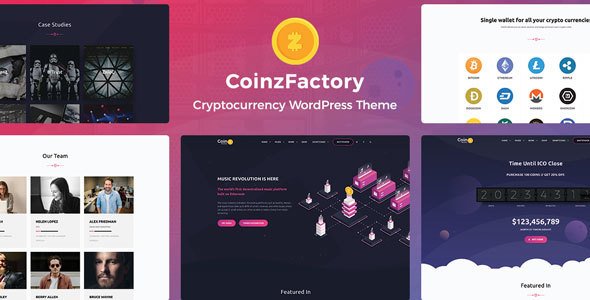 CoinzFactory – Cryptocurrency WordPress Theme