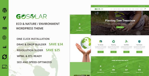 GoSolar – Eco Environmental  & Nature WordPress Theme