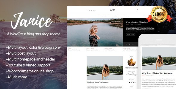 Janice – A Responsive WordPress Blog and Shop Theme