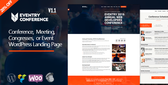 Eventry – Conference Meetup Landing Page WordPress Theme