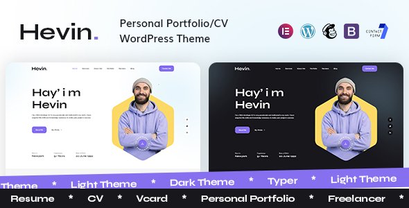 Hevin – Personal Portfolio/CV WordPress Theme