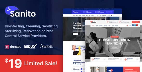 Sanito – Sanitizing and Cleaning WordPress Theme