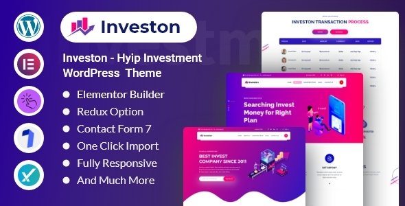Investon – Hyip Investment, Business, Finance ,Consulting Agency WordPress Theme
