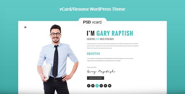Raptish – Premium vCard/Resume WordPress Theme