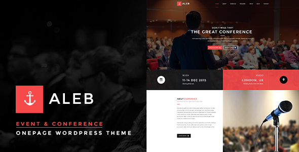 Event WordPress Theme for Conference Marketing – Aleb
