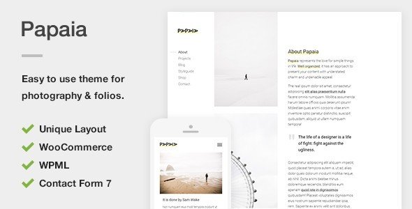 Papaia – Photography & Portfolio WordPress Theme