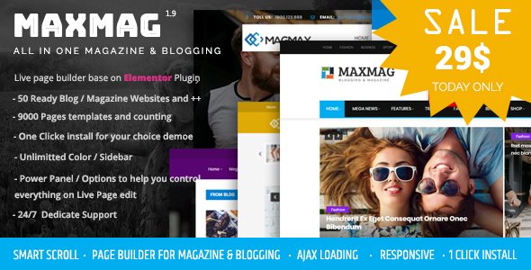 Maxmag – Magazine and Blogging WordPress Theme