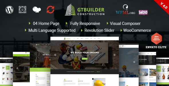 GTBuilder – Construction & Building WordPress Theme