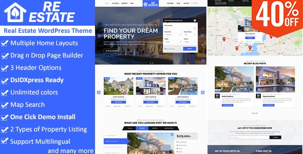 ReEstate – Real Estate with MLS IDX Listing Realtor Theme