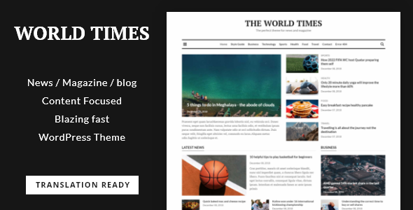 World Times – Newspaper & Magazine Style WordPress Theme