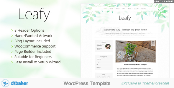 Leafy Minimal WordPress Blog & Shop