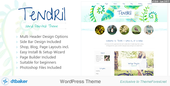 Tendril Watercolor –  Blog & Shop