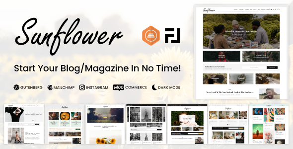 Sunflower – Modern, Lightweight & Multipurpose WordPress Blog Theme