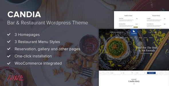 Candia – Bar & Restaurant WordPress Theme