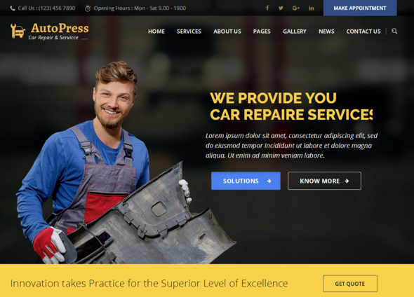 AutoPress – Car Repair & Services WordPress Theme