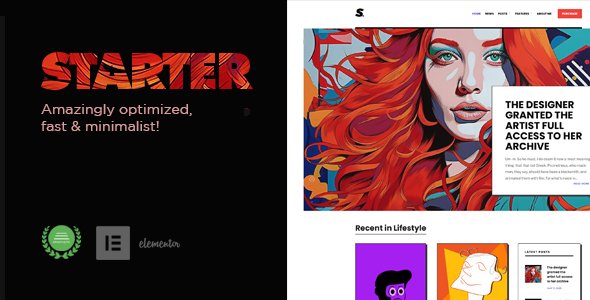 Starter – Optimized, fast & minimalist blog theme!